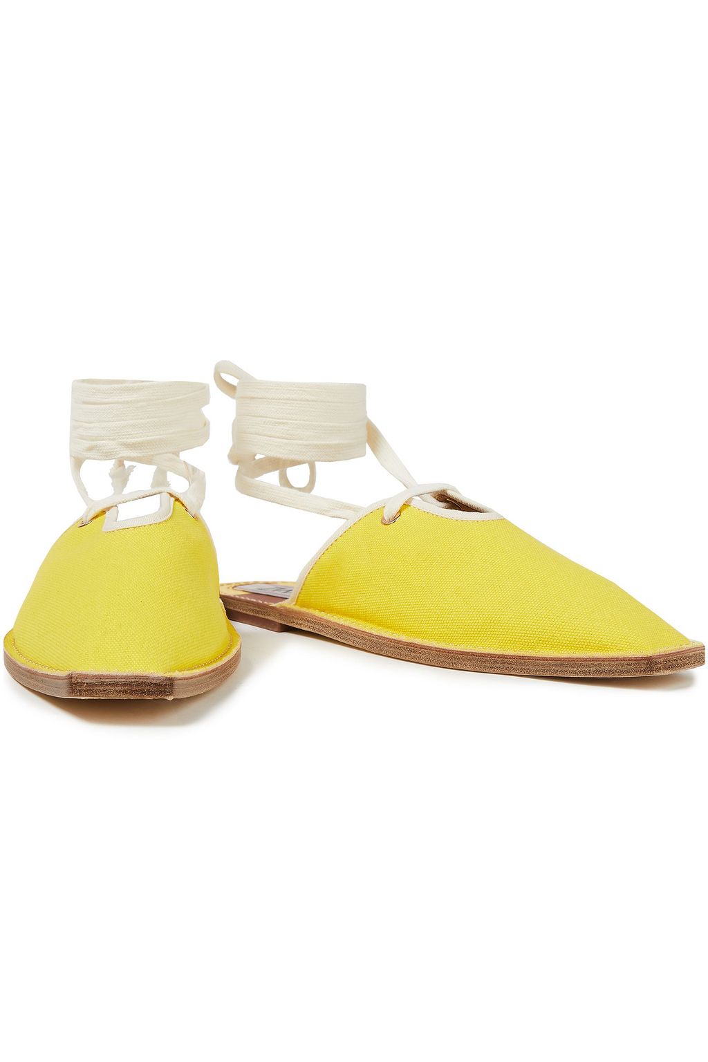 ZIMMERMANN Lace-up cotton-canvas slippers