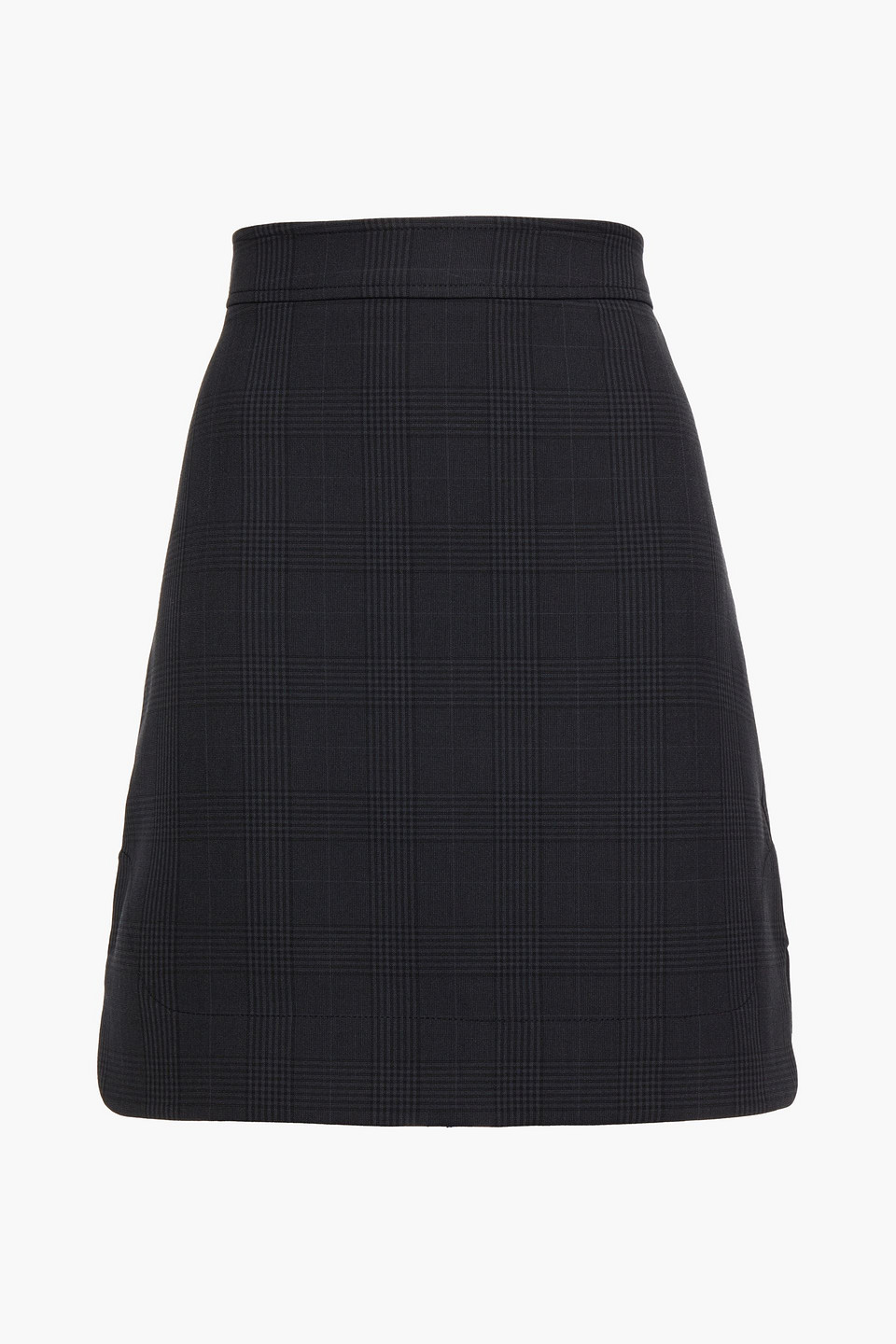 ganni - checked woven mini skirt - gray - eu 38