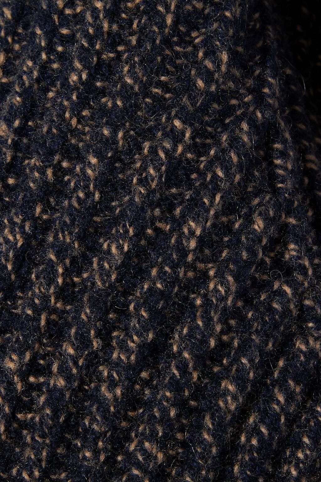 MAX MARA Femme fringed marled ribbed wool and cashmere-blend sweater