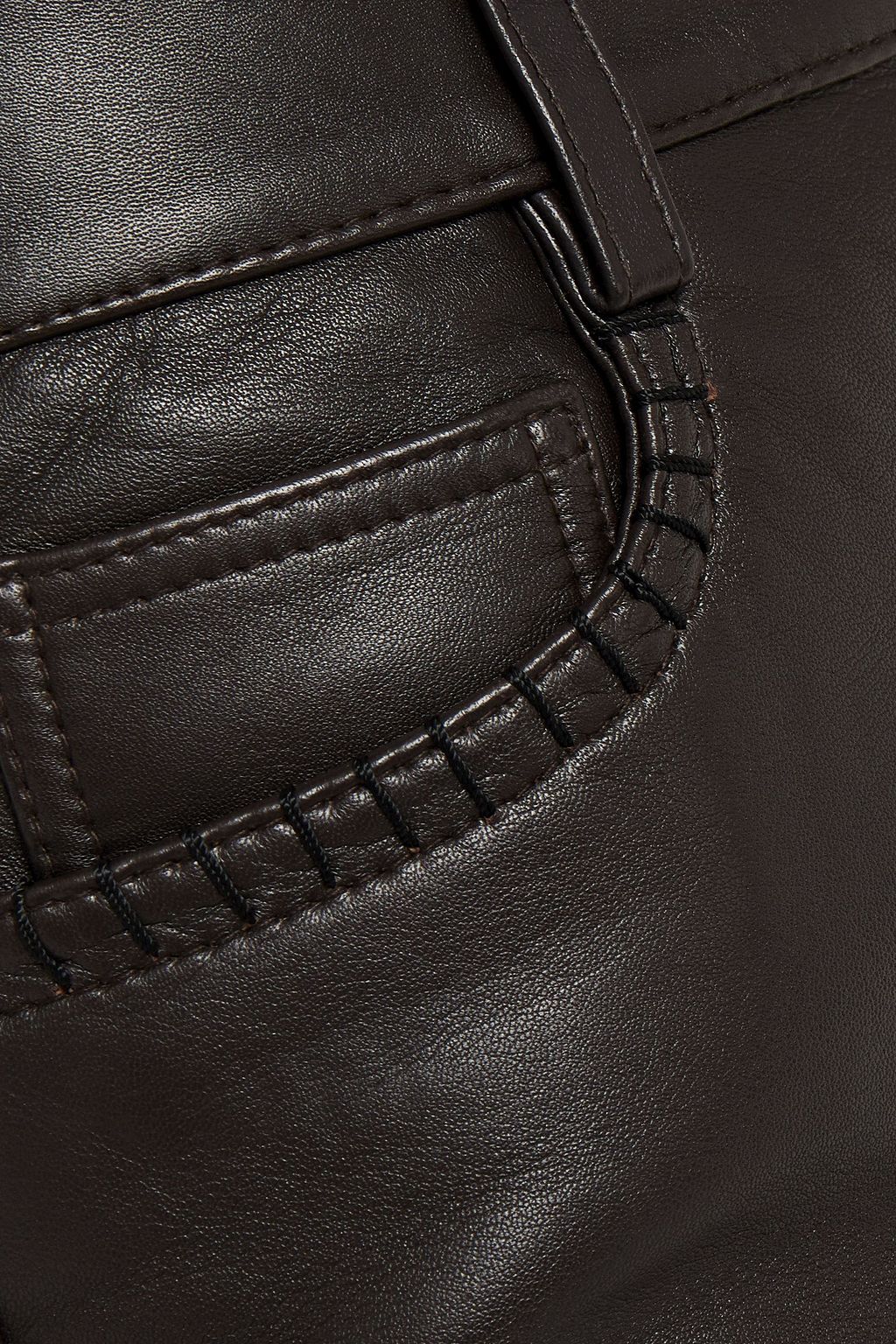 GANNI Leather slim-leg pants