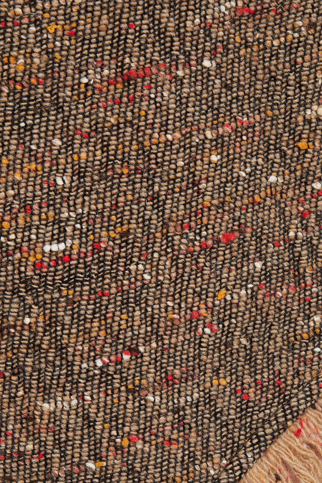 GANNI Asymmetric fringed donegal wool-blend tweed skirt