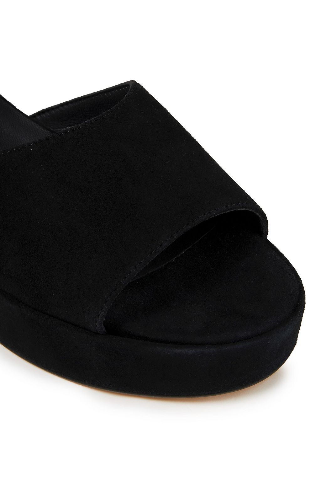 GANNI Crystal-embellished suede platform sandals