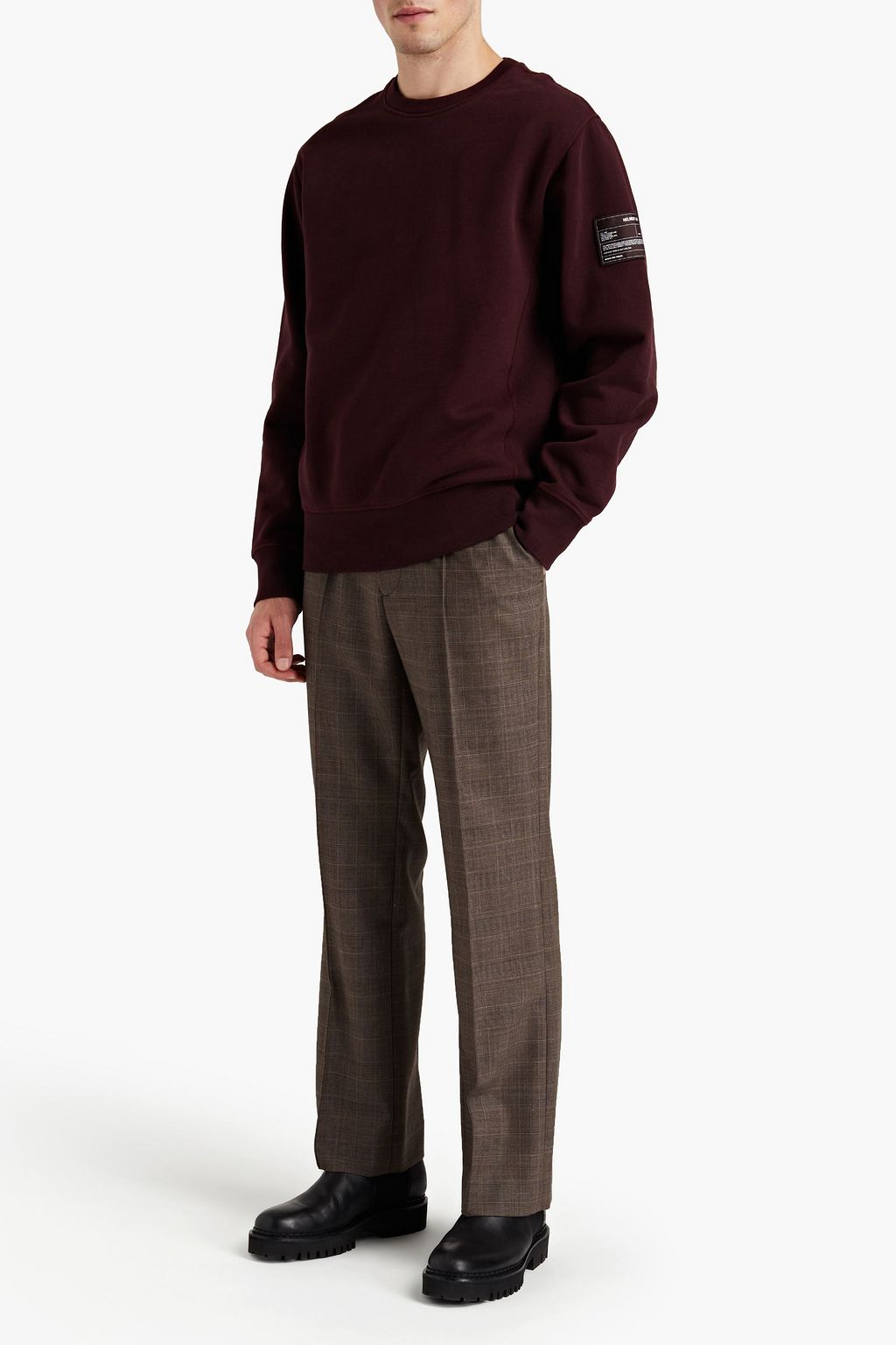 HELMUT LANG Appliquéd cotton-fleece sweatshirt