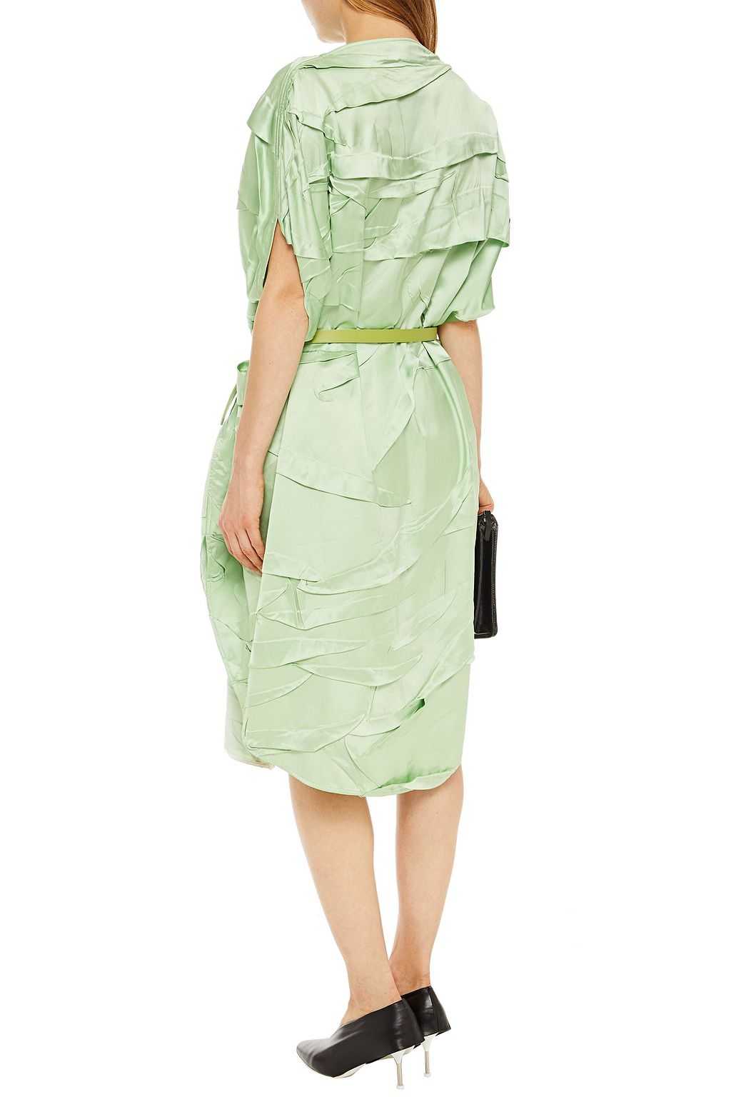 MM6 MAISON MARGIELA Belted crinkled-satin dress