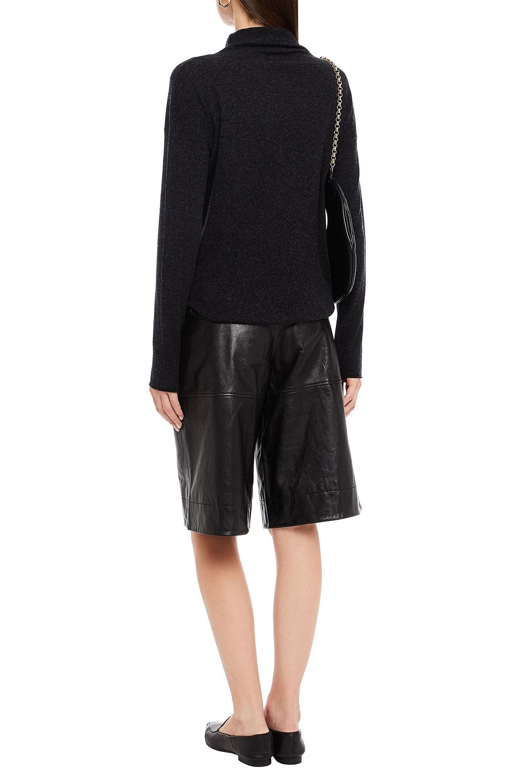 VINCE. Mélange wool and cashmere-blend turtleneck sweater