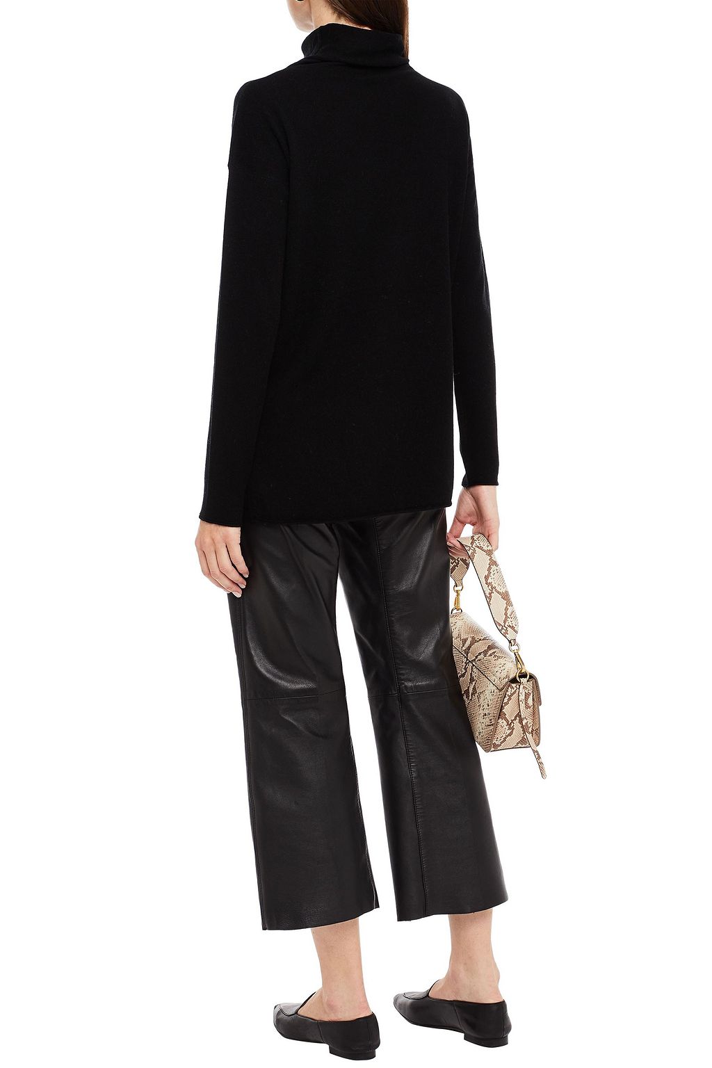 VINCE. Mélange wool and cashmere-blend turtleneck sweater