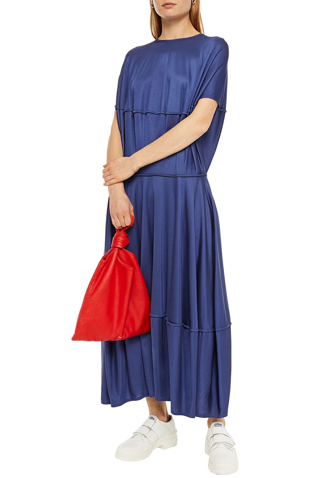 MM6 MAISON MARGIELA Tiered satin-jersey midi dress