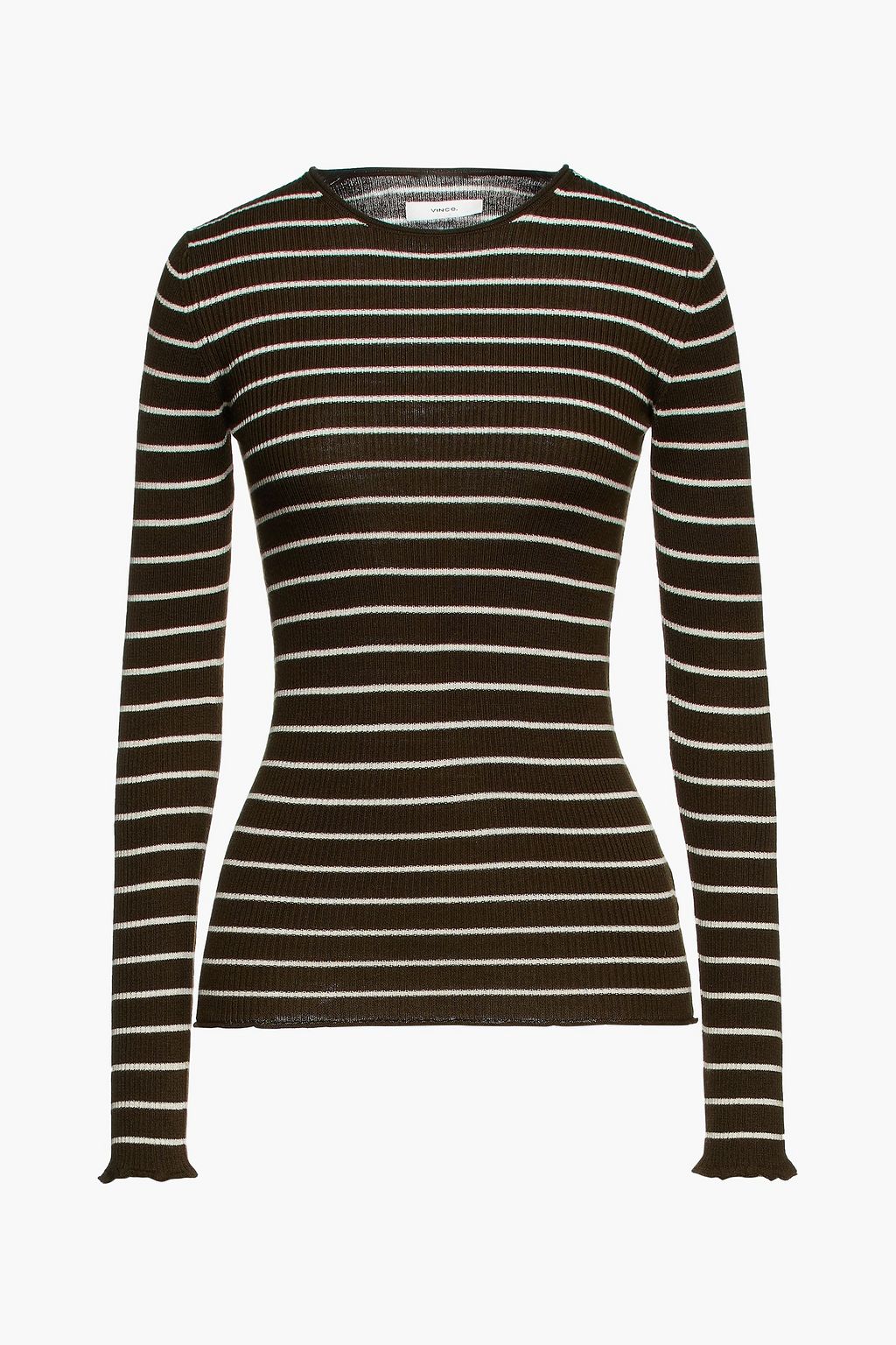 green striped knit sweater