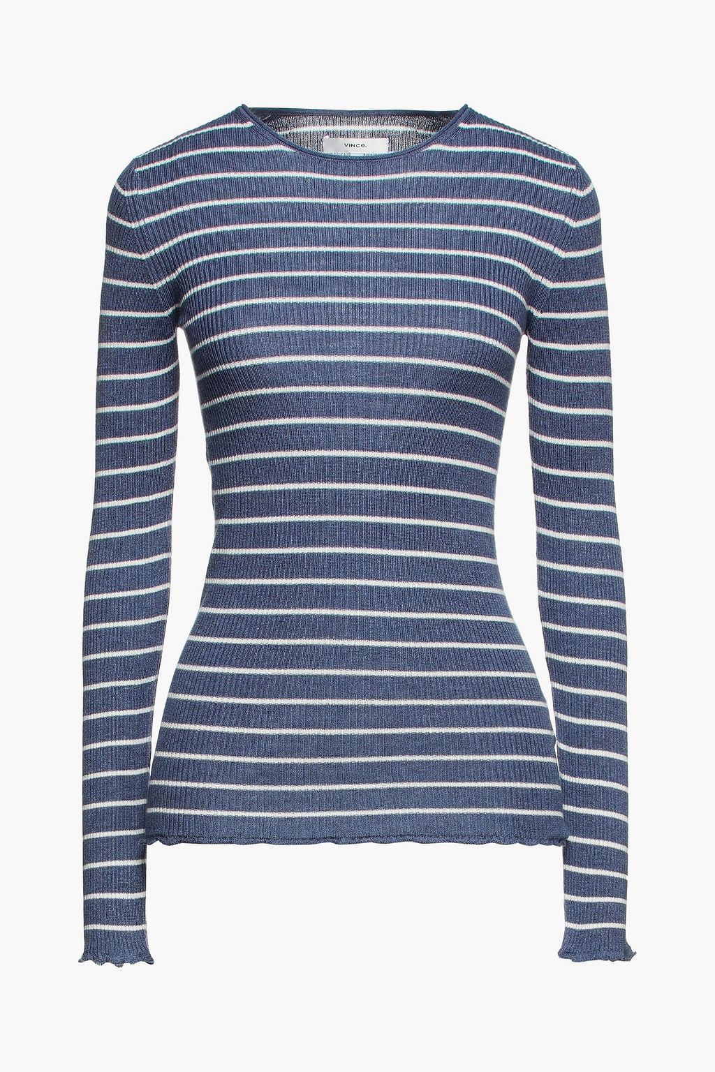 Light blue Striped ribbed-knit sweater | Sale up off | THE OUTNET | VINCE. | THE OUTNET