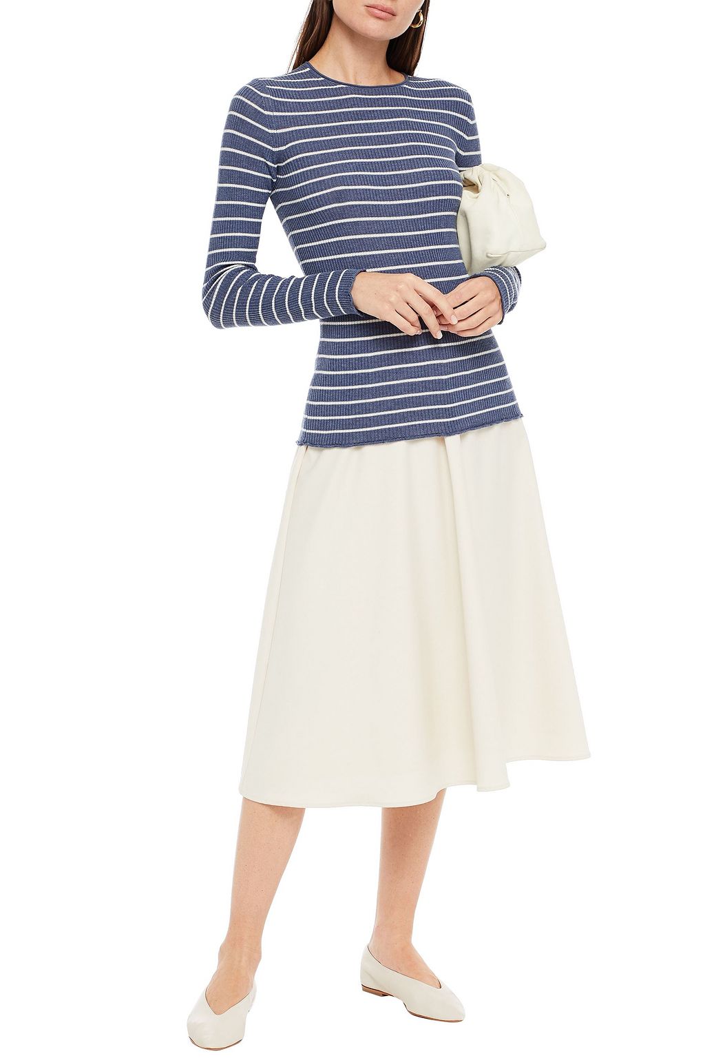 VINCE. Striped ribbed-knit sweater