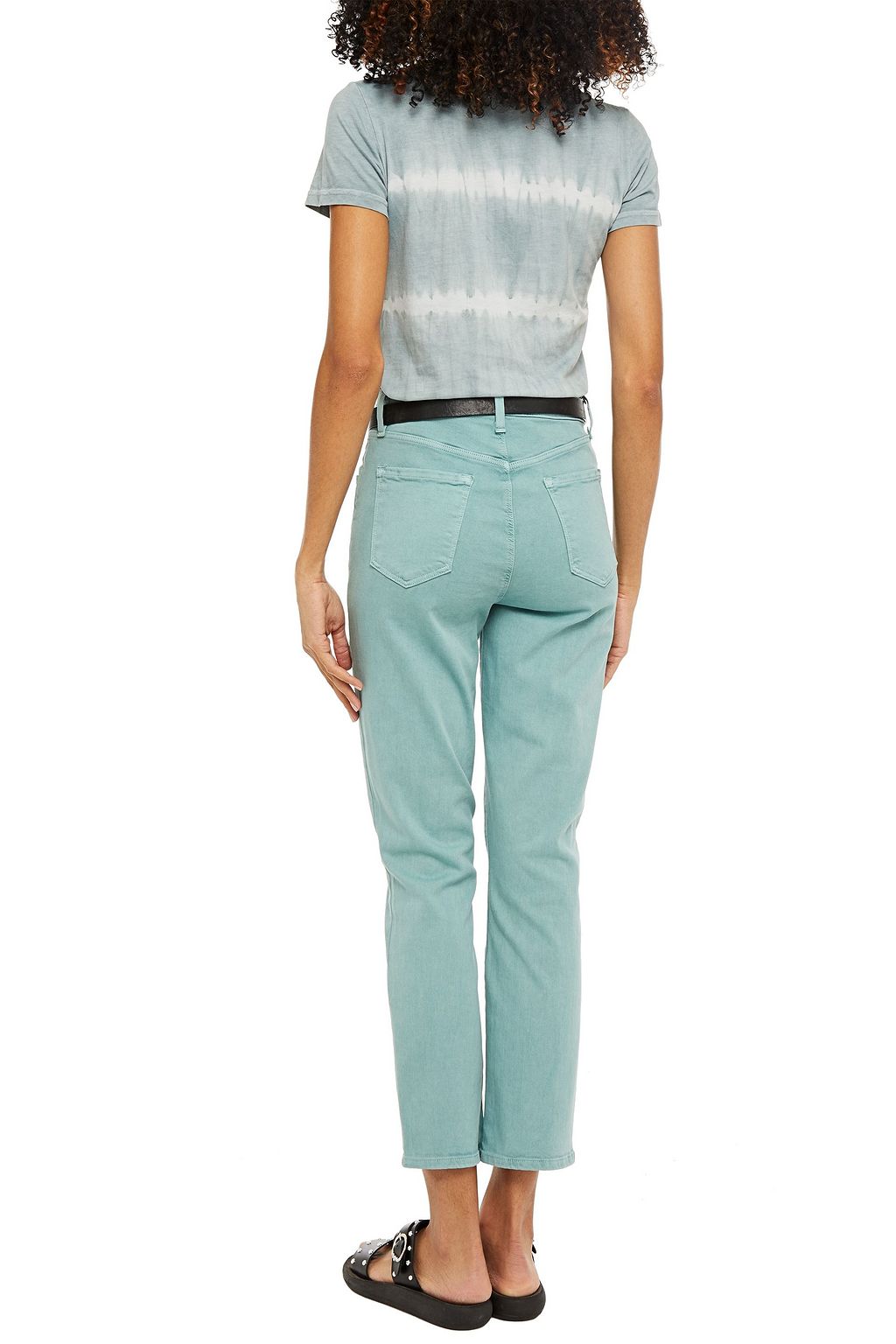 J BRAND Cropped high-rise straight-leg jeans