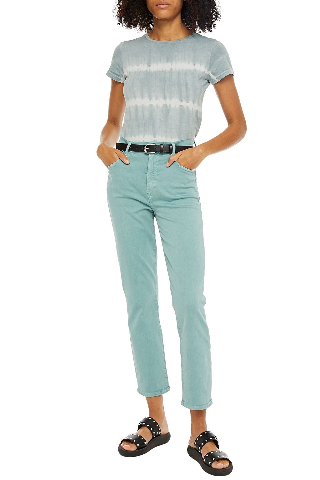J BRAND Cropped high-rise straight-leg jeans