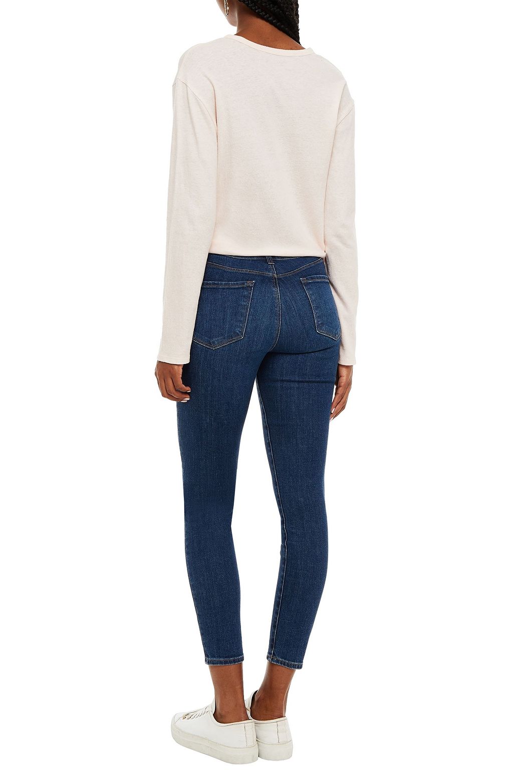 J BRAND Slub cotton and linen-blend jersey top