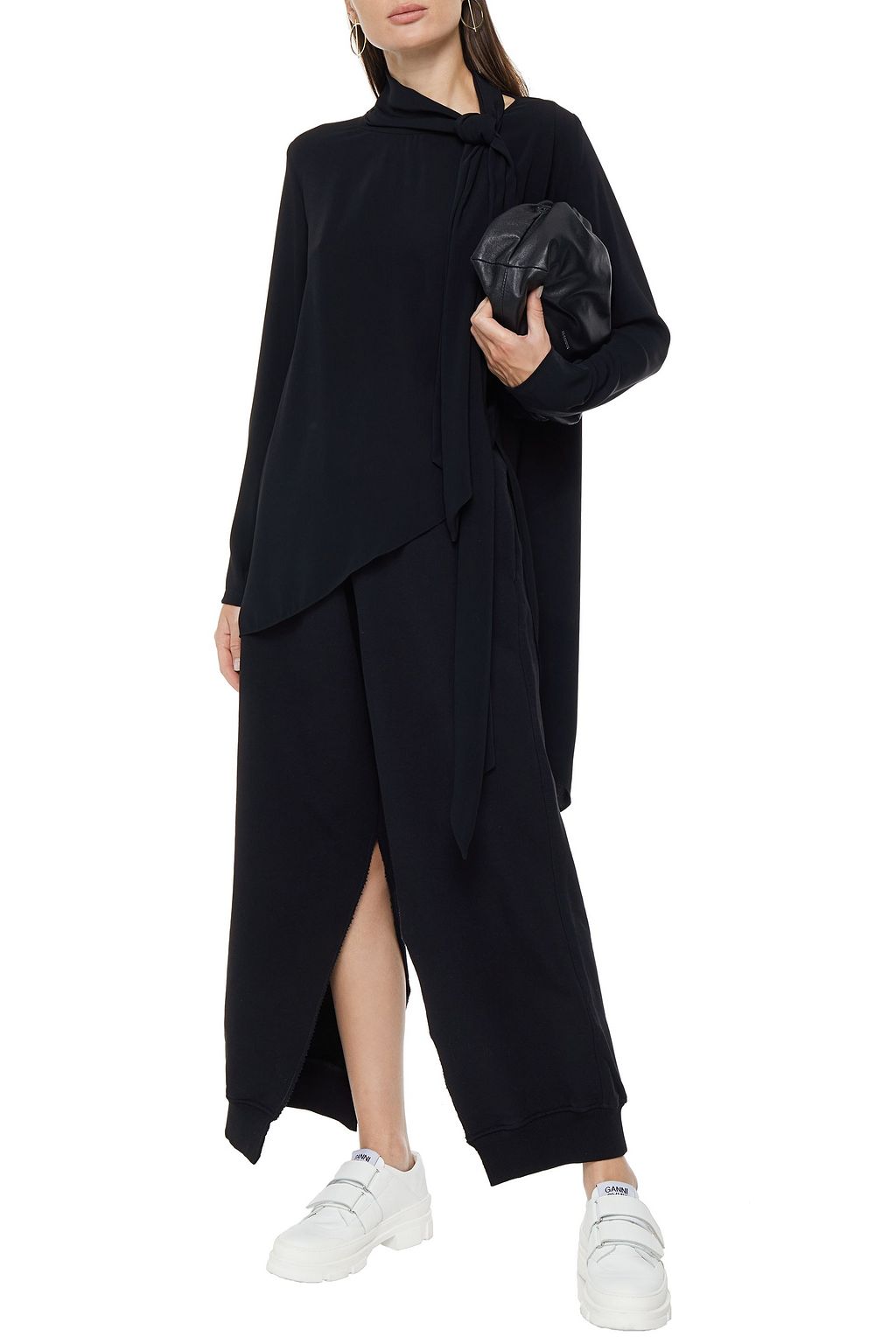 MM6 MAISON MARGIELA Tie-neck crepe de chine top