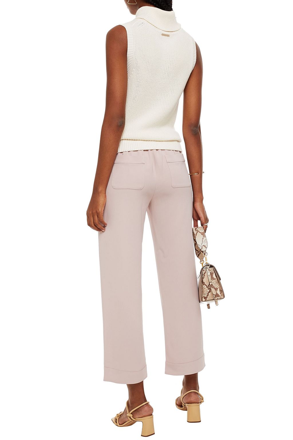 ASCENO The Antibes cropped stretch-crepe straight-leg pants