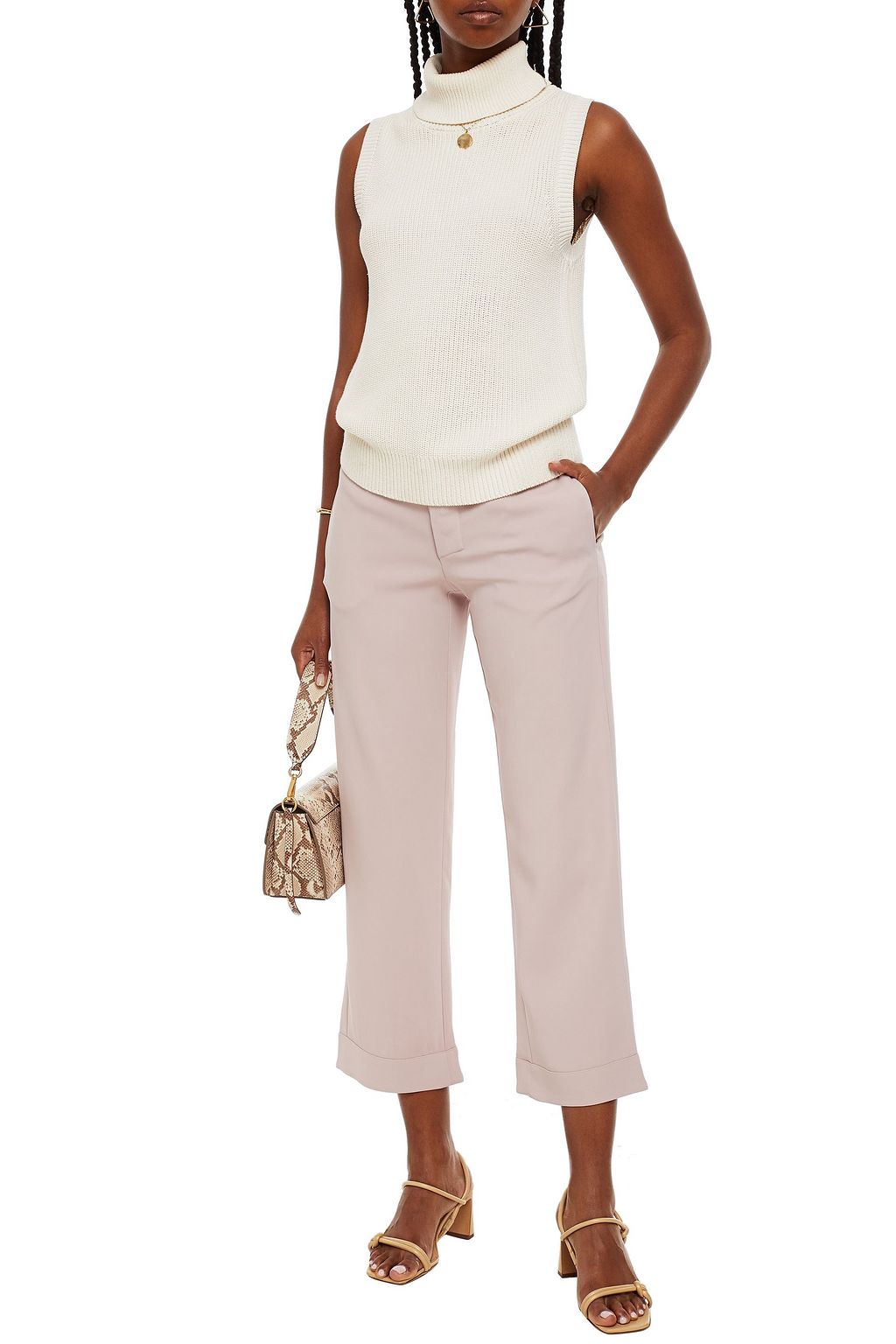 ASCENO The Antibes cropped stretch-crepe straight-leg pants