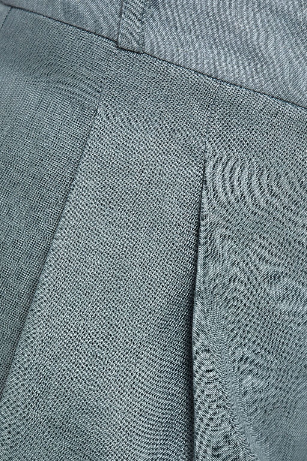 ASCENO The Rivelle pleated linen-gauze wide-leg pants