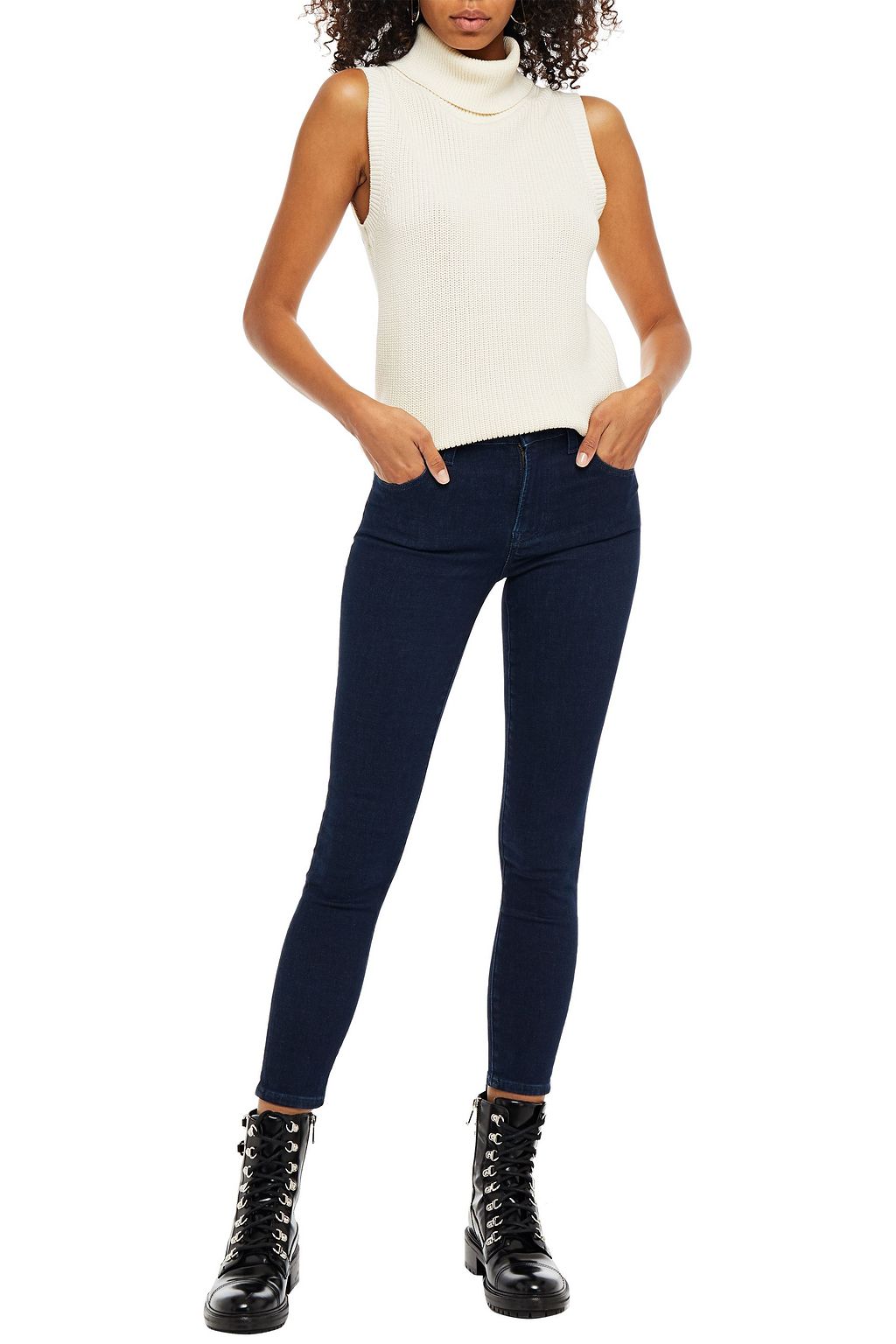 J BRAND Cropped mid-rise skinny jeans