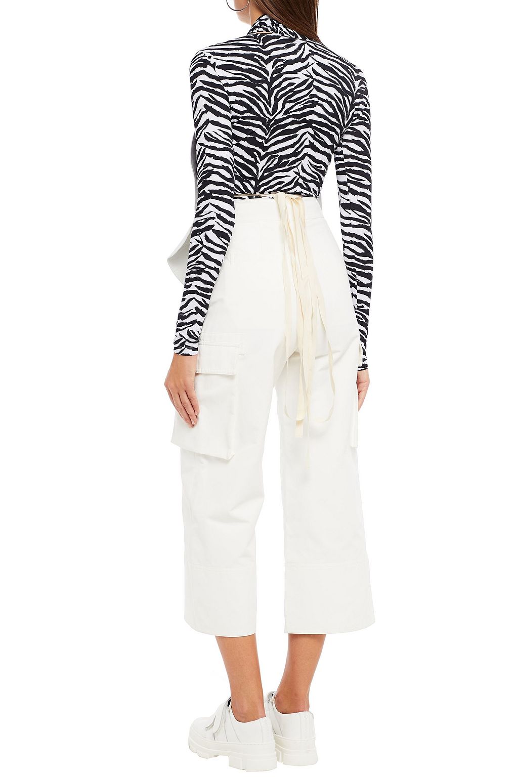 MM6 MAISON MARGIELA Strapless grosgrain-trimmed leather top