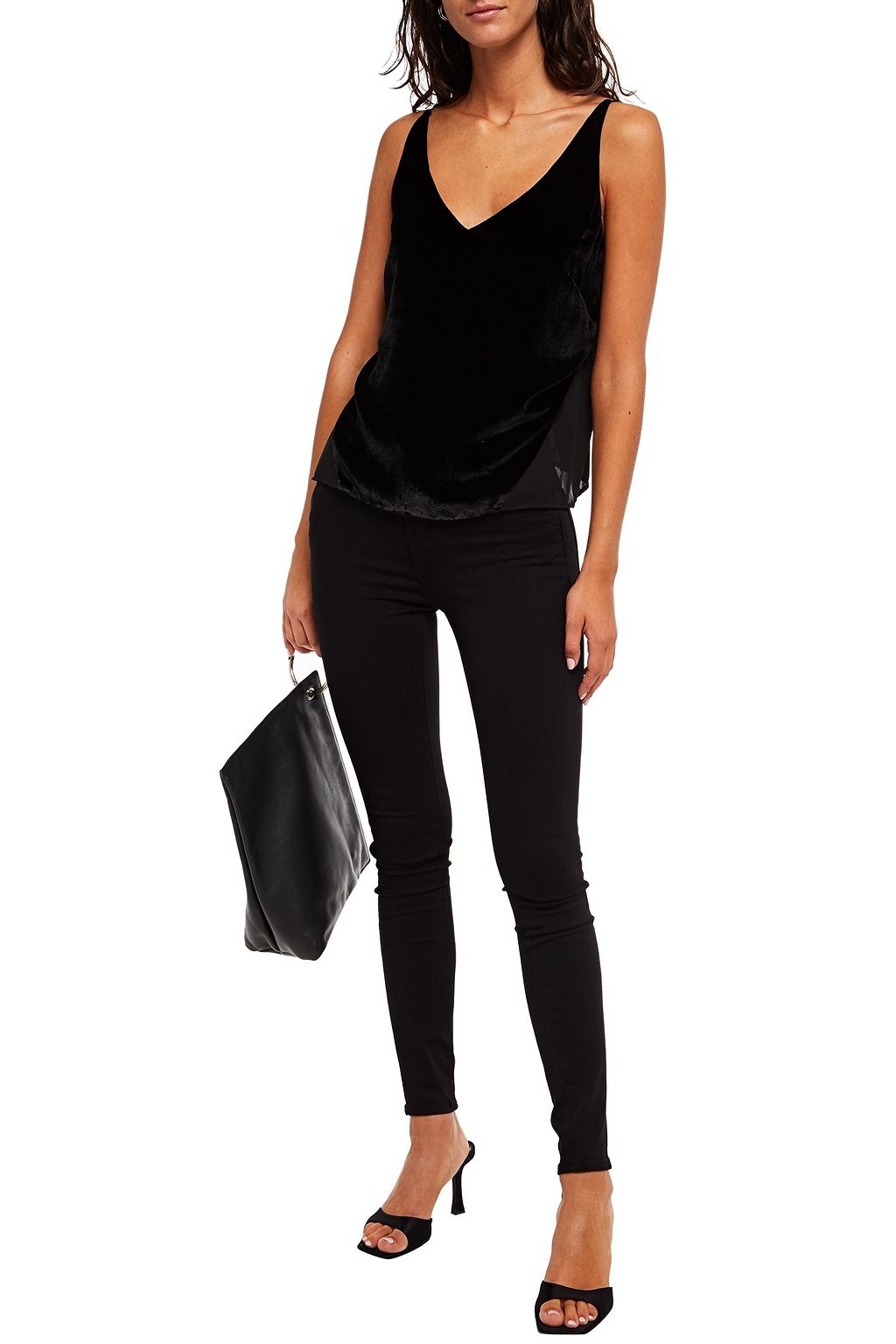 J BRAND Velvet and chiffon camisole