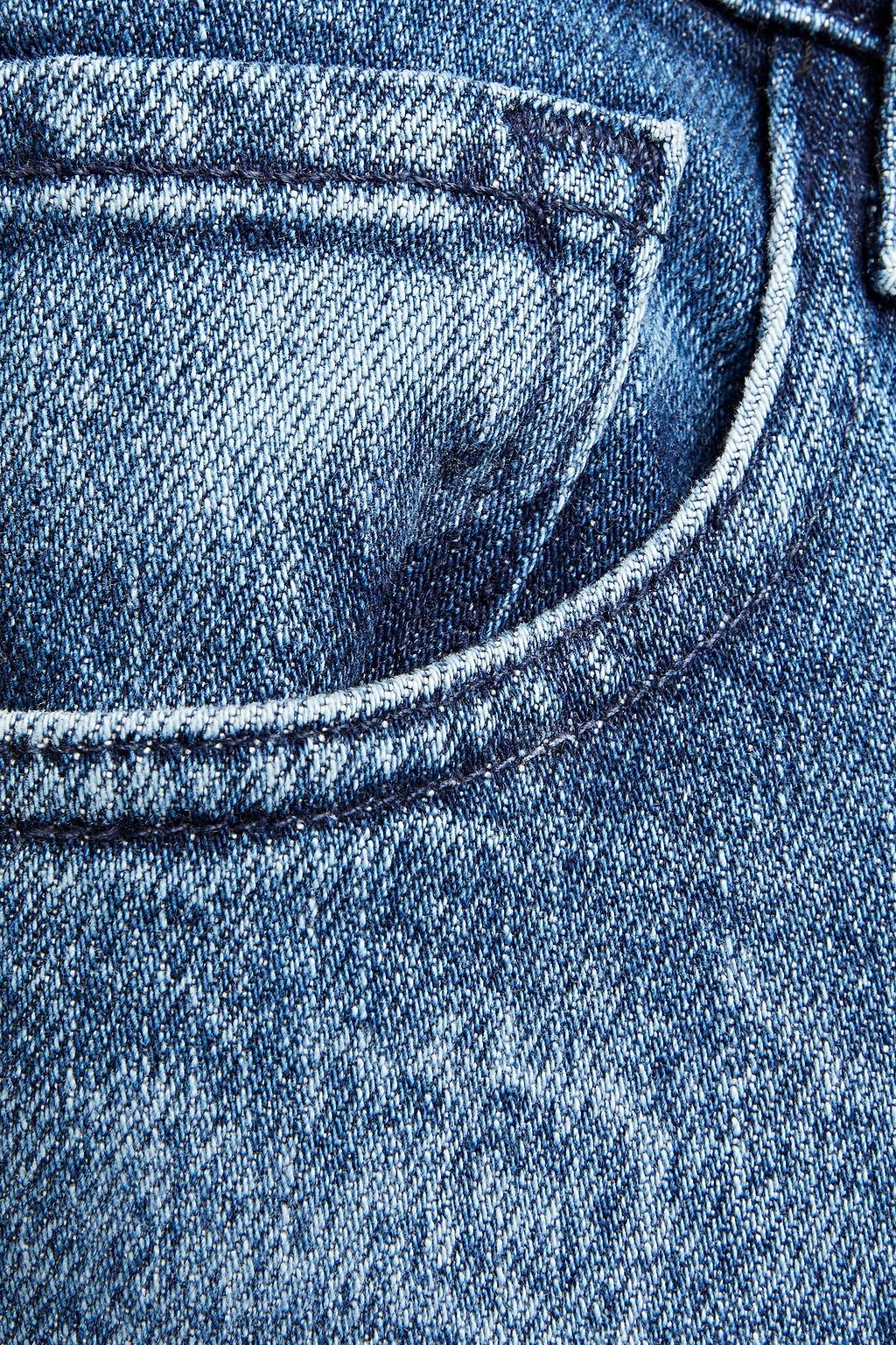 J BRAND Distressed high-rise straight-leg jeans