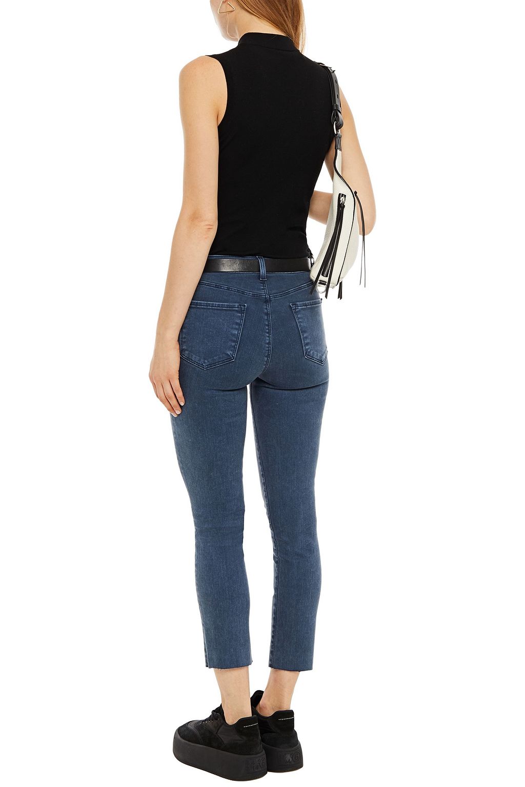 J BRAND Cropped high-rise skinny jeans
