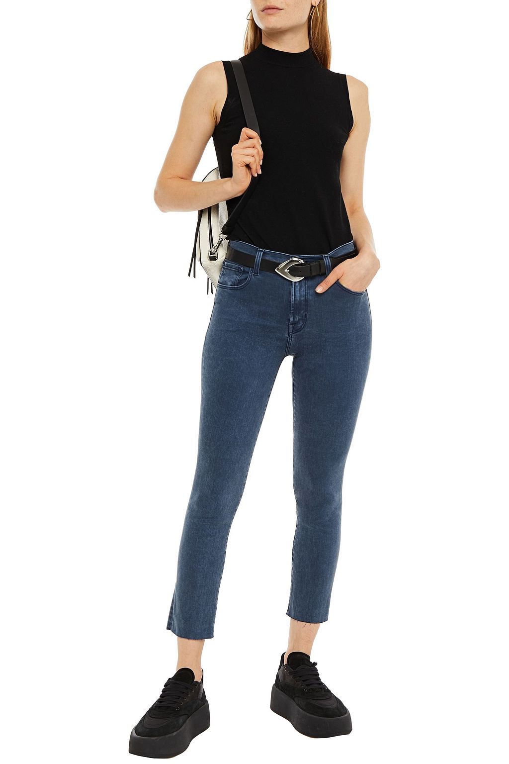 J BRAND Cropped high-rise skinny jeans