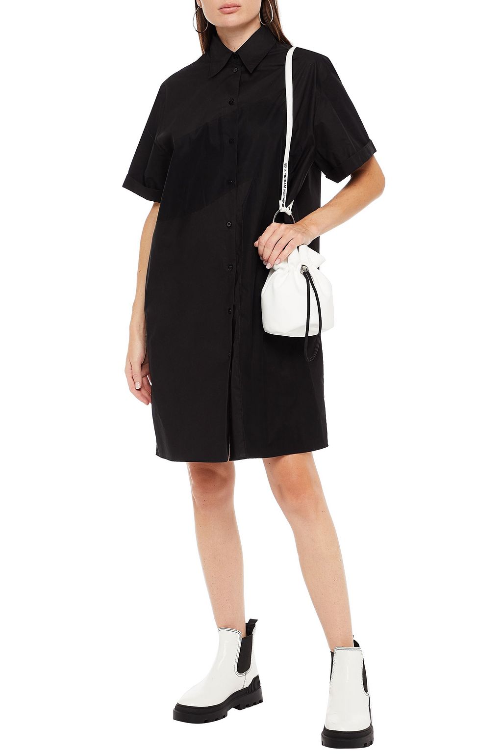 MM6 MAISON MARGIELA Oversized cotton-poplin and tulle shirt dress
