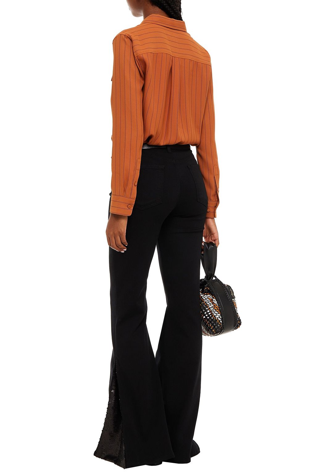 J BRAND Embellished mid-rise flared jeans