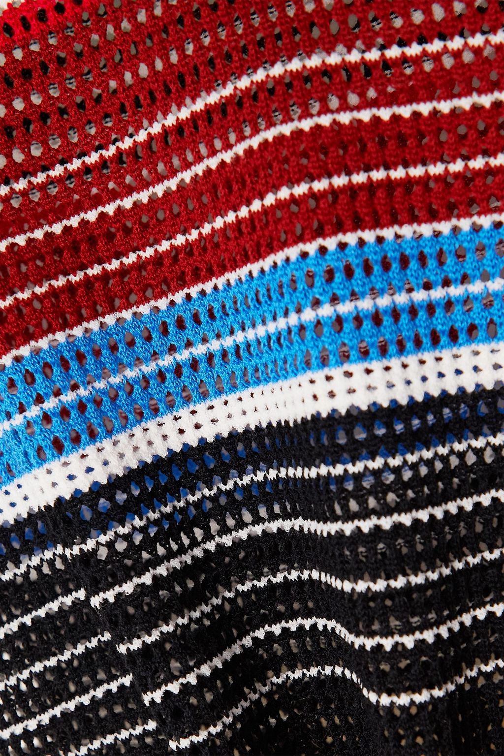 ZANKOV Antibes striped open-knit cotton mini dress