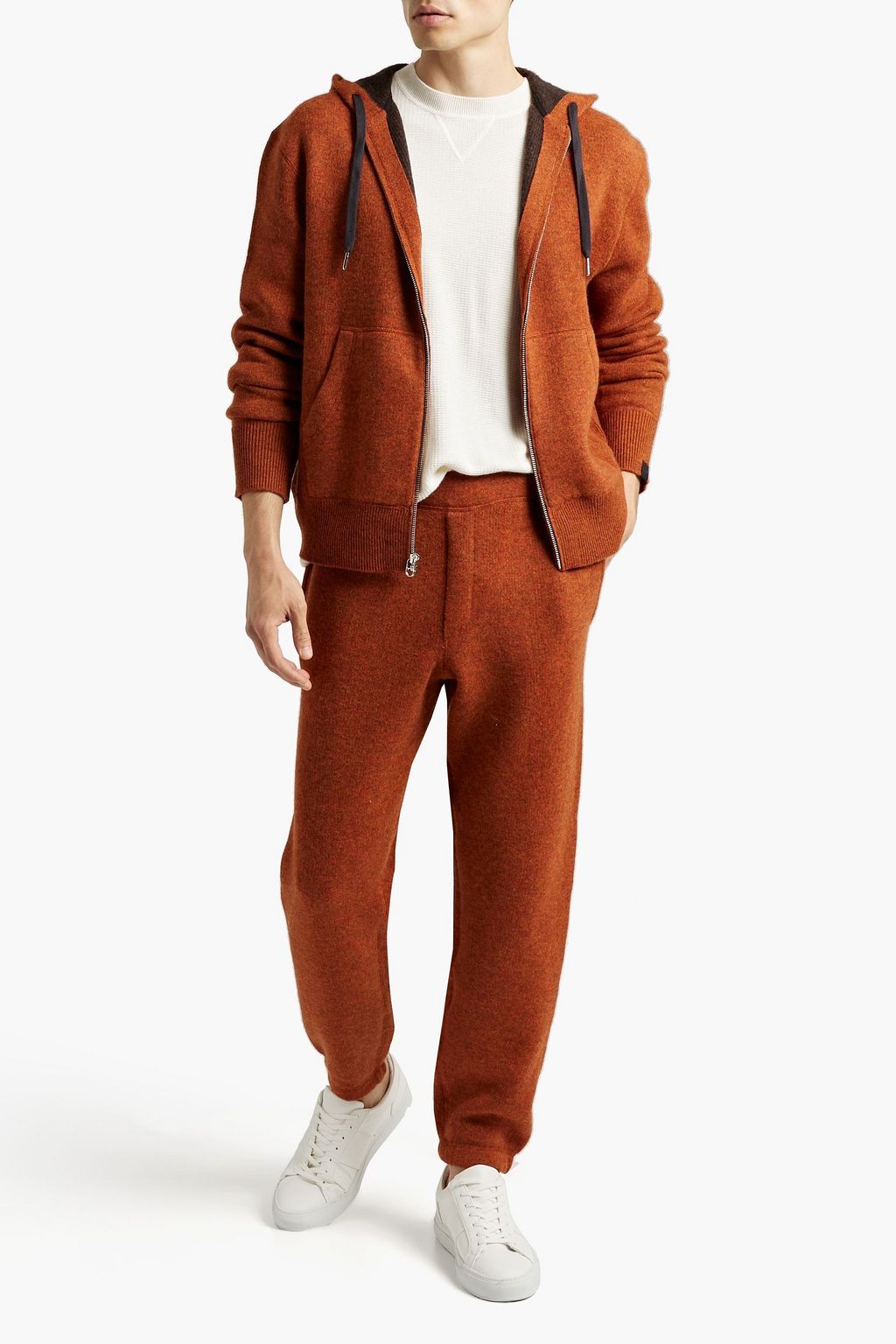 RAG & BONE Venture mélange cashmere zip-up hoodie