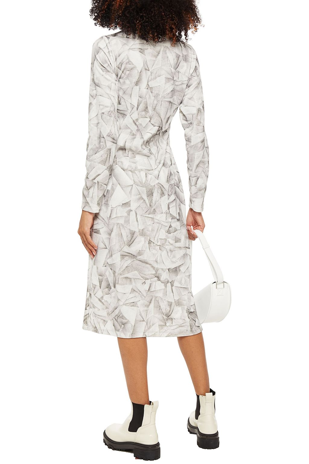 MM6 MAISON MARGIELA Printed cotton-blend velvet midi dress