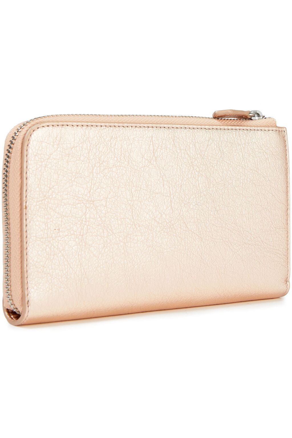 SERGIO ROSSI Metallic textured-leather wallet