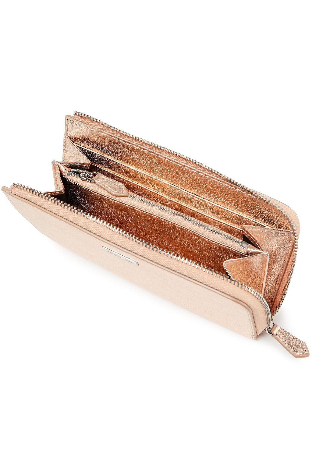 SERGIO ROSSI Metallic textured-leather wallet