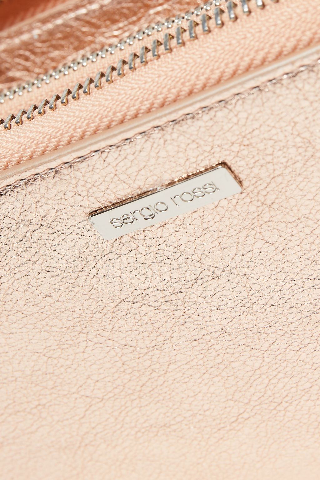 SERGIO ROSSI Metallic textured-leather wallet