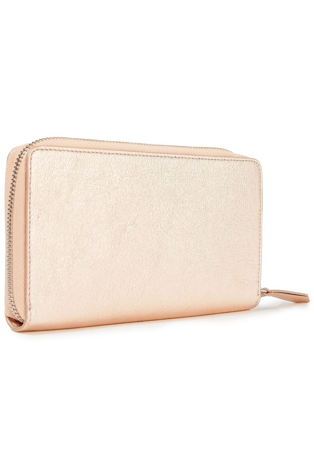 SERGIO ROSSI Metallic textured-leather wallet
