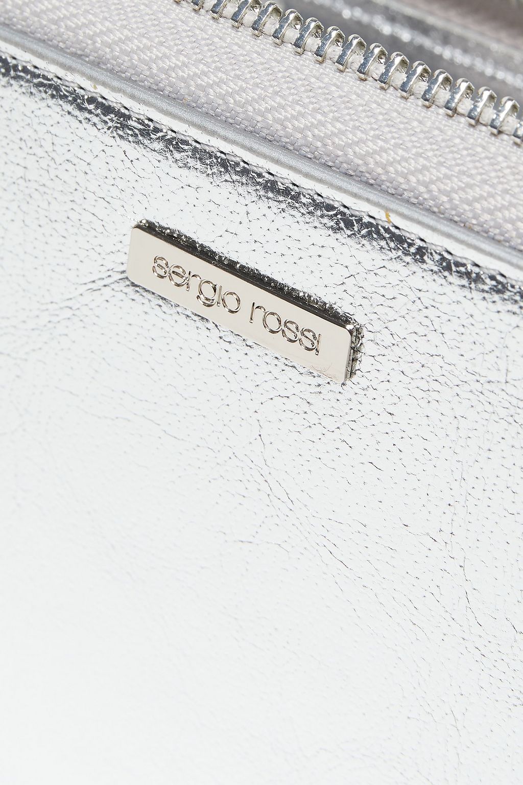 SERGIO ROSSI Metallic textured-leather continental wallet