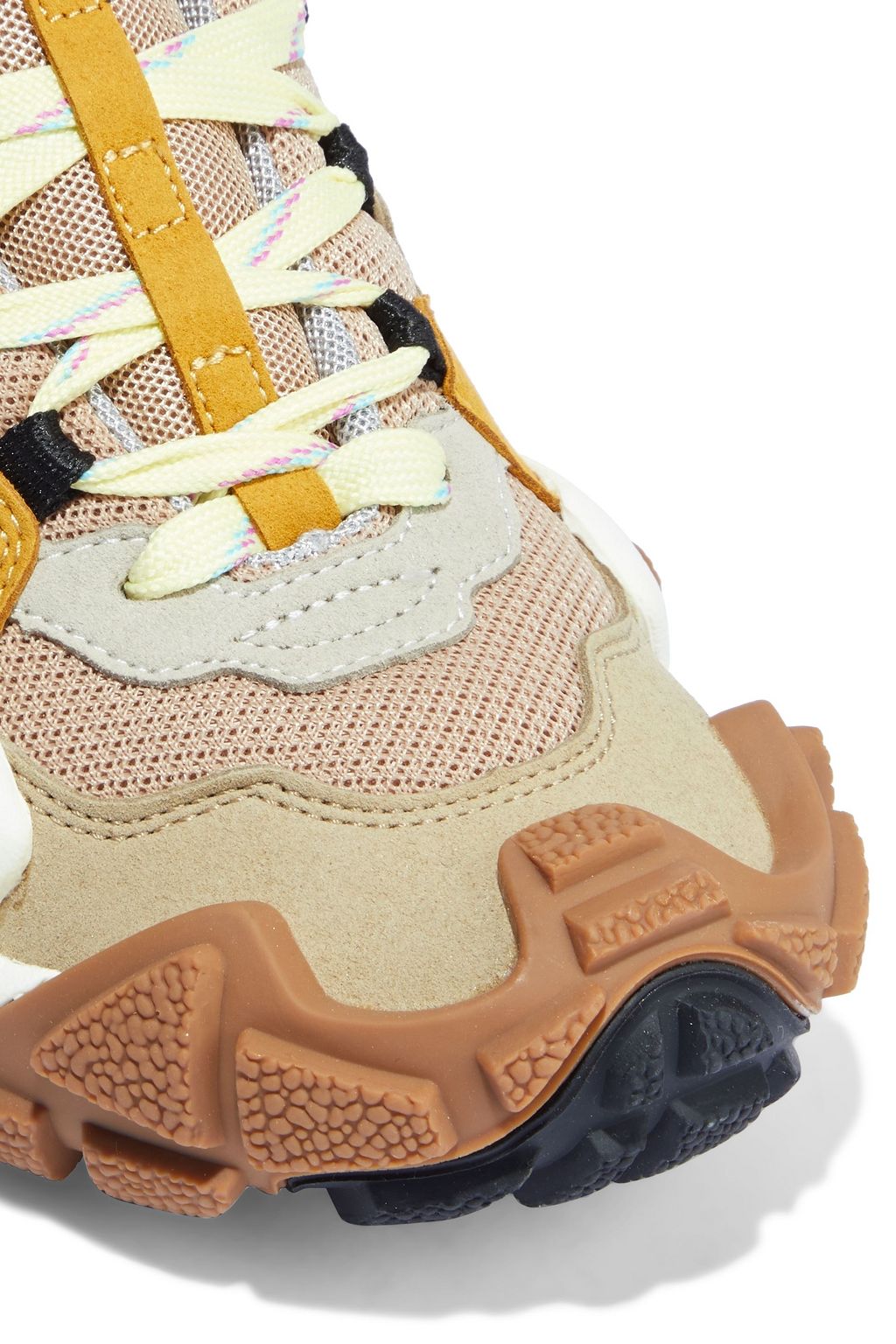 ACNE STUDIOS Color-block faux suede and mesh sneakers