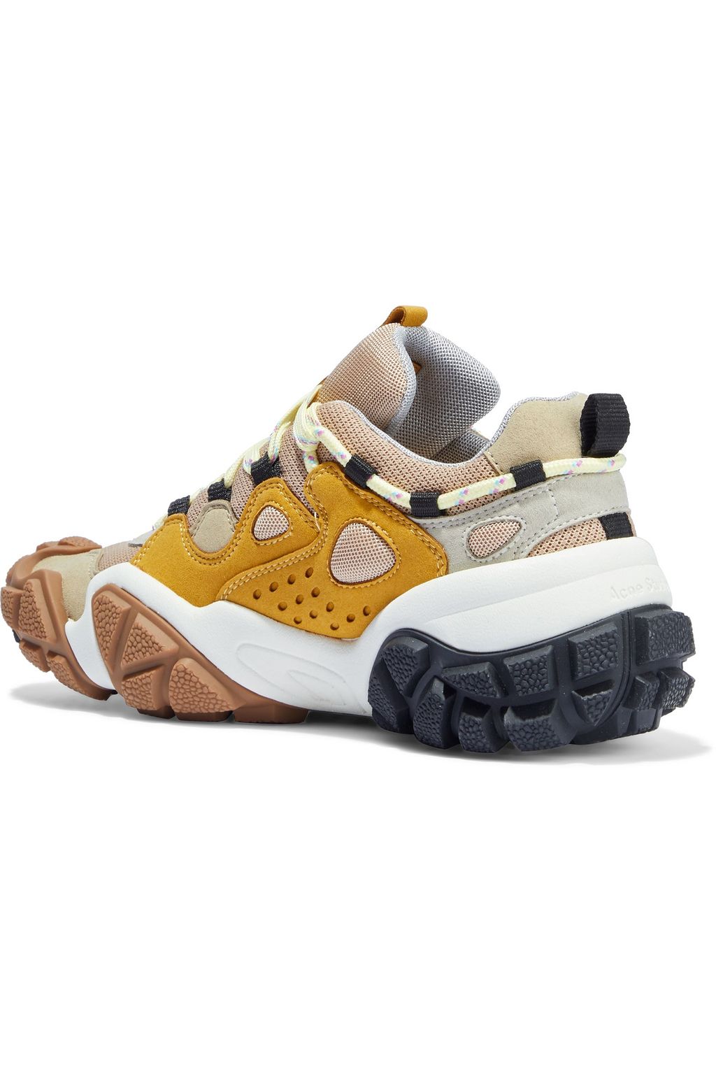 ACNE STUDIOS Color-block faux suede and mesh sneakers