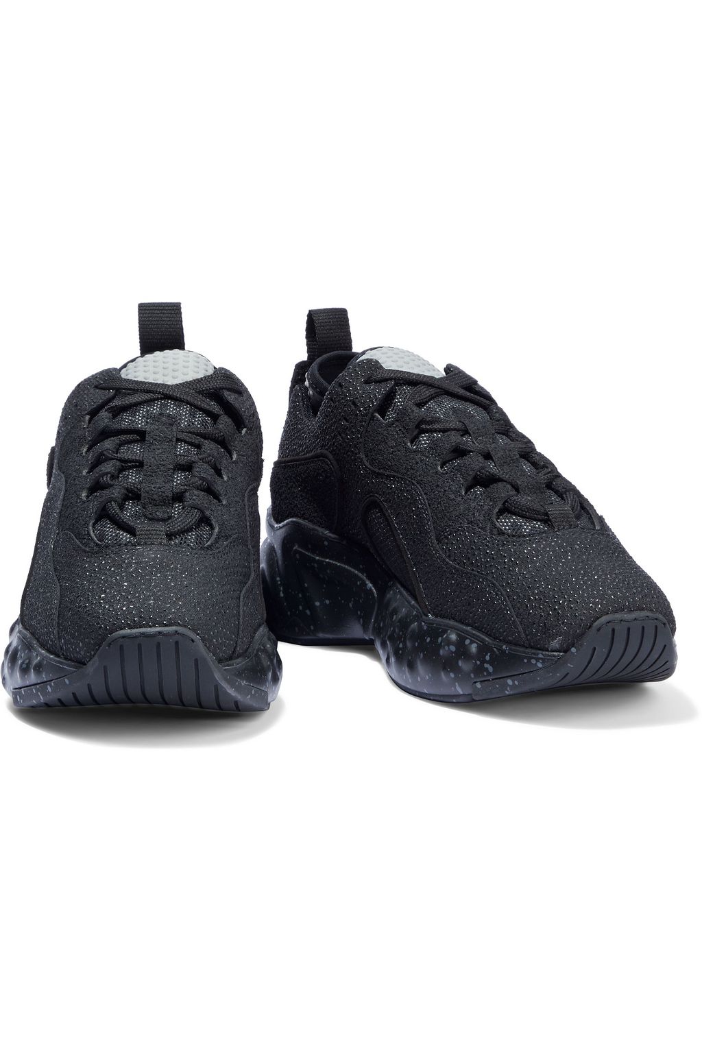 ACNE STUDIOS Manhattan Sneakers aus Mesh und Kunstleder mit Straußeneffekt