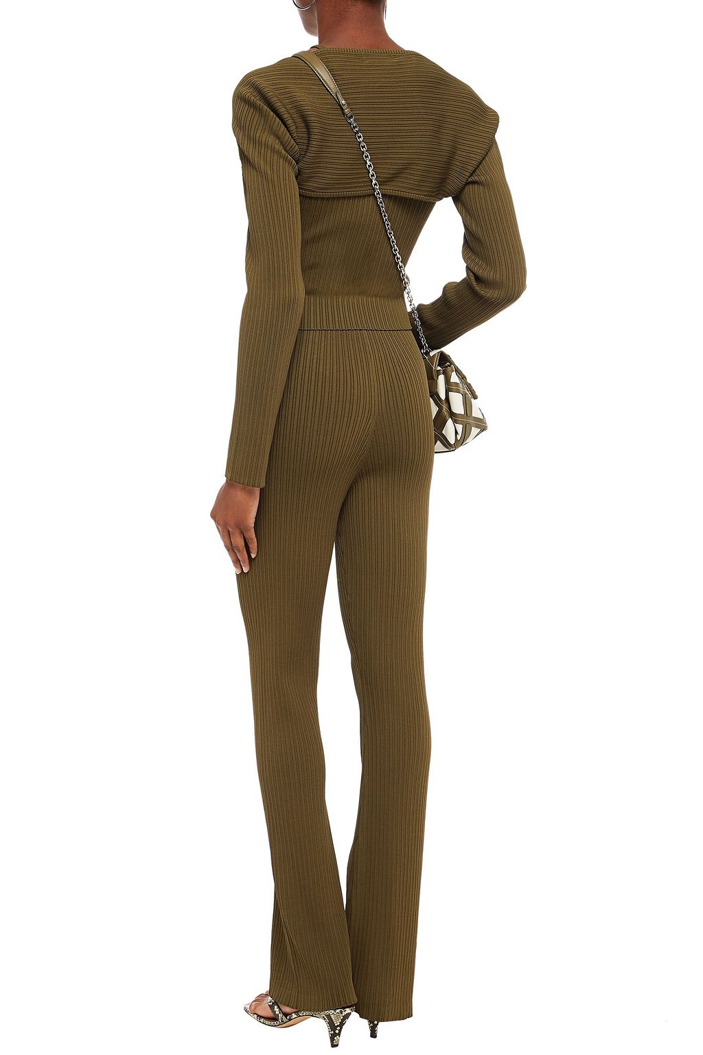NICHOLAS Ribbed-knit flared pants