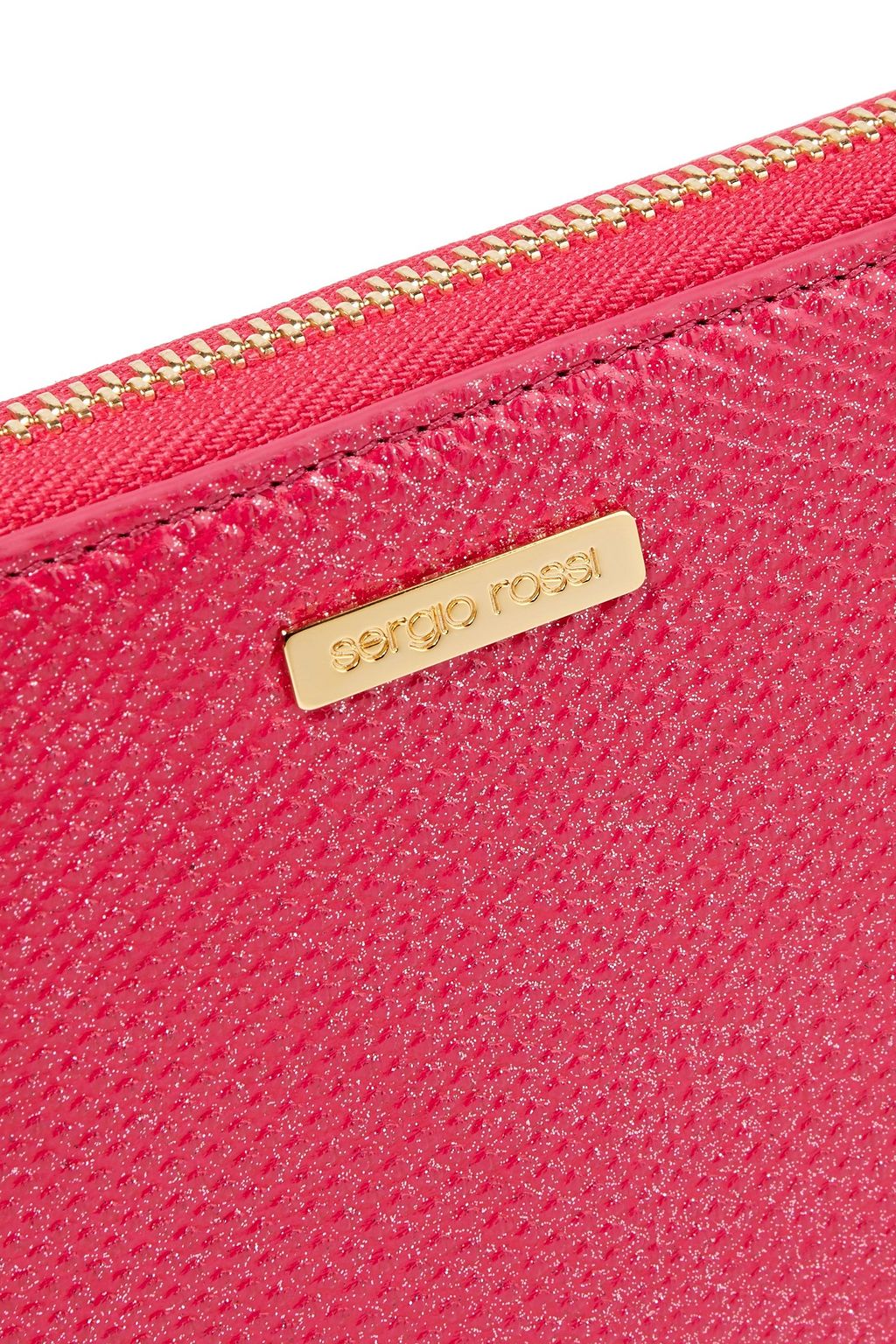 SERGIO ROSSI Portemonnaie aus Karungleder mit Glitter-Finish