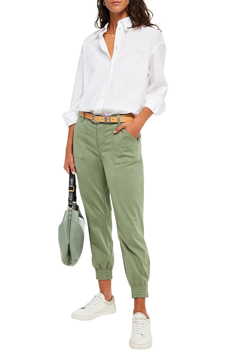 J Brand Cropped Cotton-blend Tapered Trousers