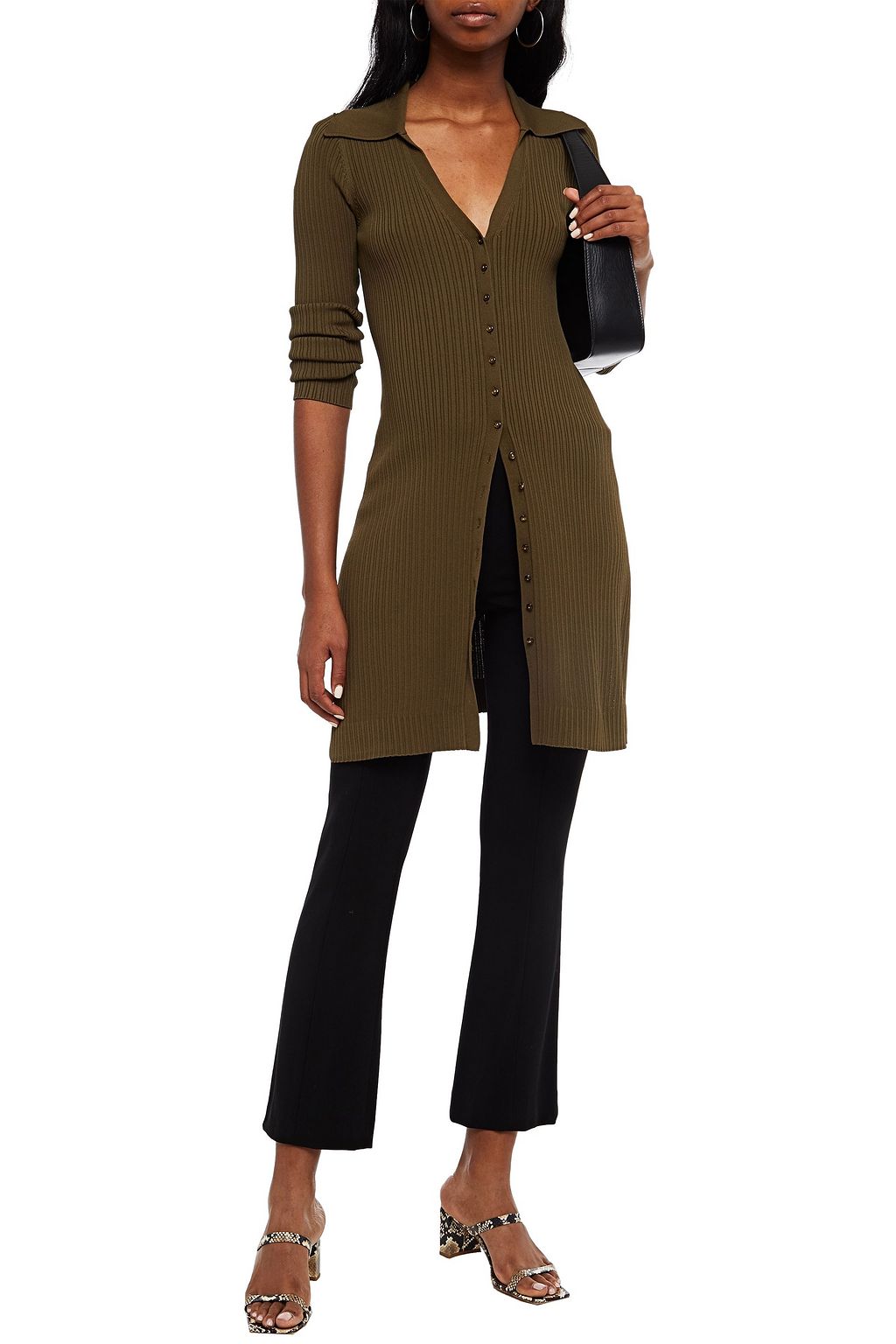 NICHOLAS Ribbed-knit top