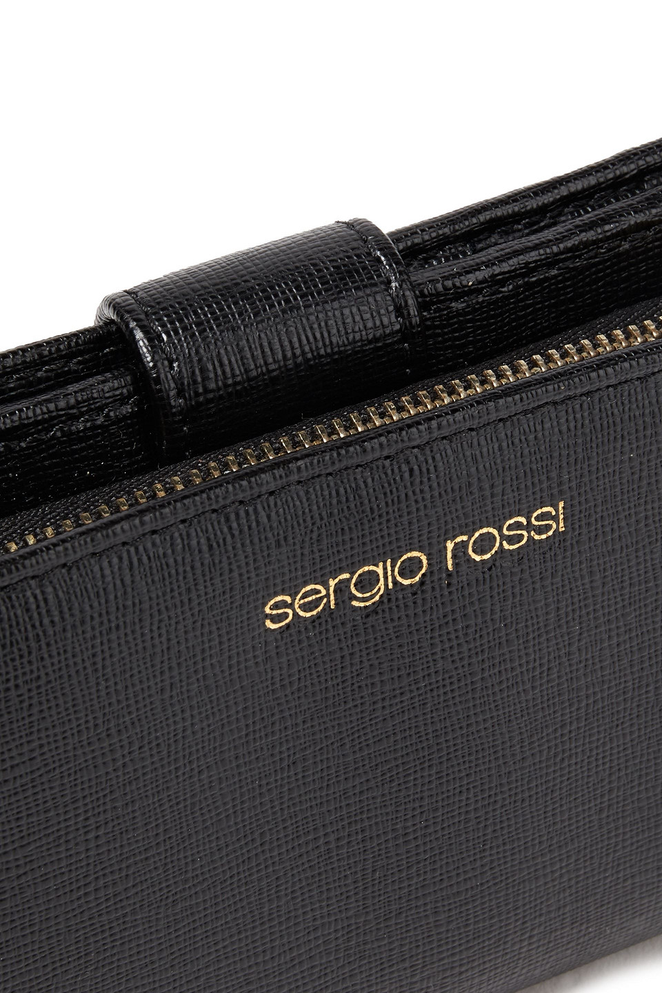 SERGIO ROSSI TEXTURED-LEATHER WALLET