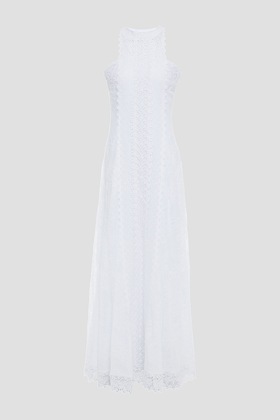 Charo Ruiz Ibiza Woman Alejandra Crocheted Lace-paneled Cotton-blend Voile Maxi Dress White Size L