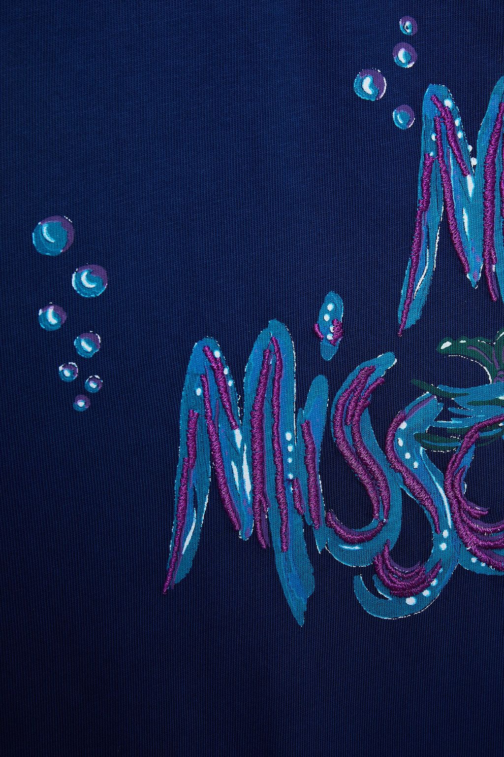 M MISSONI Embroidered printed cotton-jersey T-shirt