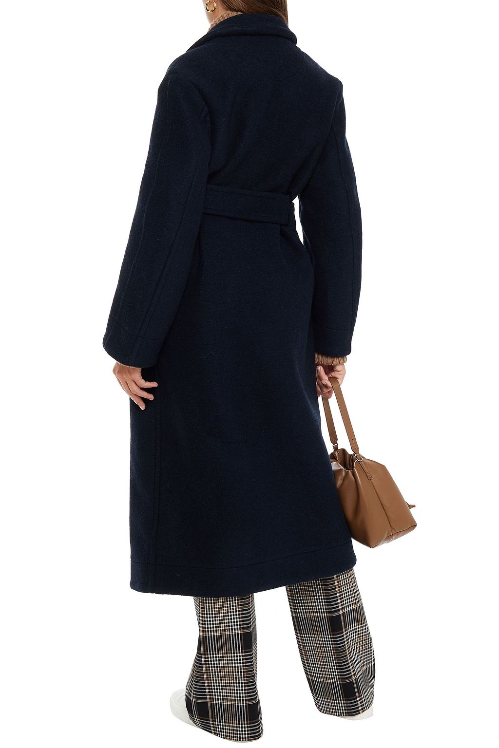 GANNI Double-breasted wool-blend felt coat