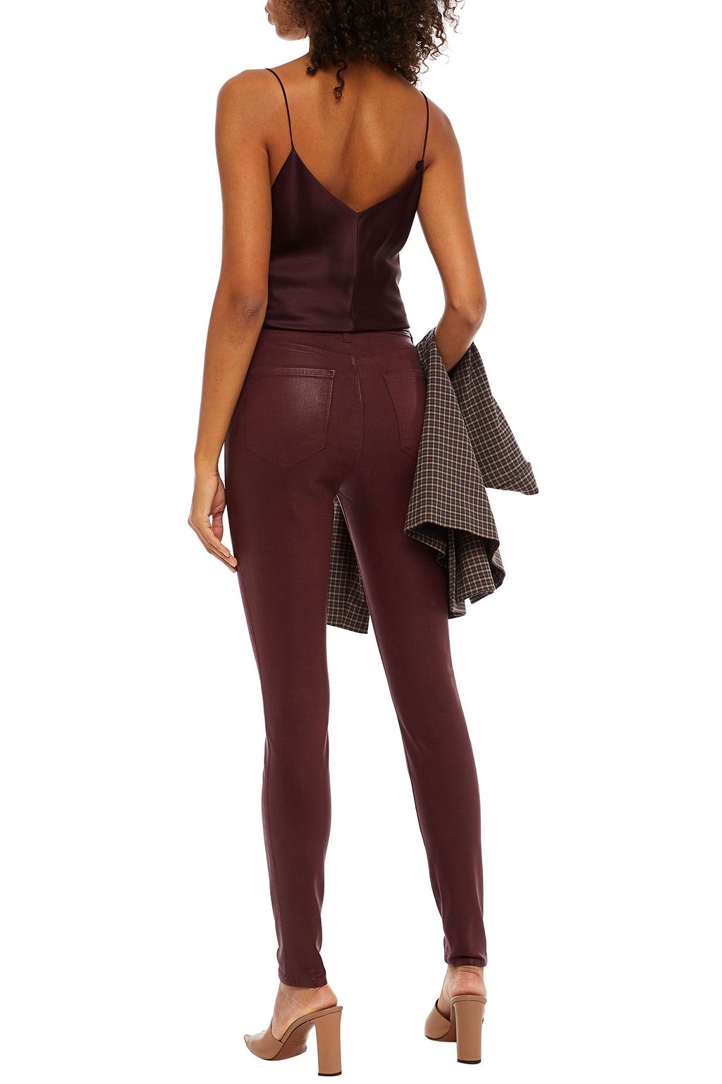 L'AGENCE Margeurite coated high-rise skinny jeans