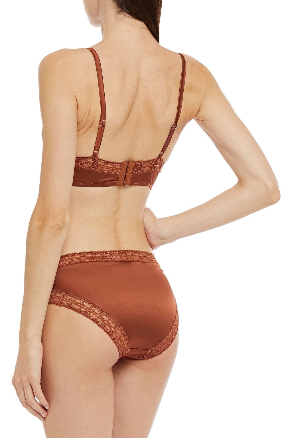 ERES Tresse lace-trimmed silk-blend satin high-rise briefs
